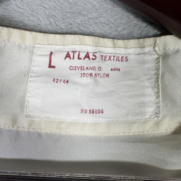 Vintage Atlas Textiles Jacket Mens L White Ford Mustang Mach 1 Racing *FLAWS - Picture 8 of 13